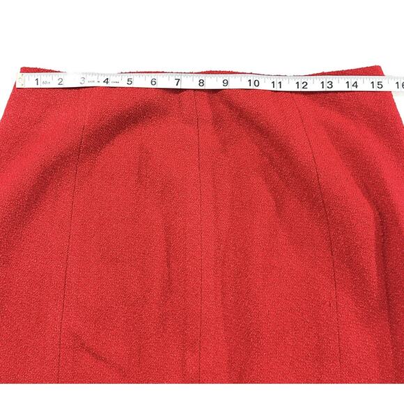 Neiman Marcus Exclusive Women’s Red Wool Blend Pleated Skirt Size 8 USA - Picture 3 of 7